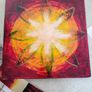 The sun 30.5 X 30.5 Cms Oil On Board Composition Abstraite Multicolore Image 2