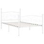 Bed Frame with Slatted Base White Metal 100x200 cm Image 3
