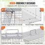 Live Animal Cage Trap, 50" x 20" x 26" Humane Cat Trap Galvanized Iron, Folding Animal Trap with Handle for Stray Dogs, Armadillos, Raccoons, Marmots, Foxes Image 3