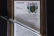 O Farrell Family Name on Mounted Card