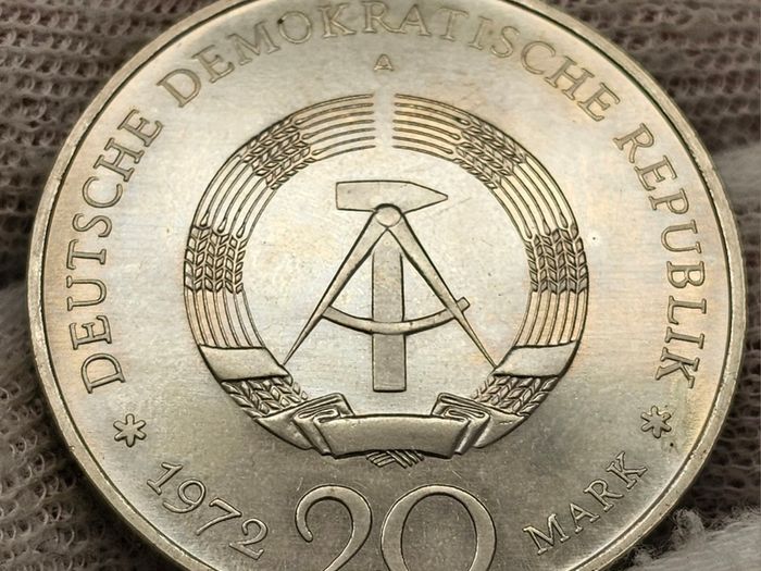 Germany 1972 20 Mark Beautiful Uncirculated Swirling Lustre Gen Bu