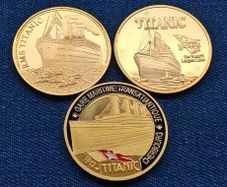 3 Titanic Commemorative Challenge Coins Set