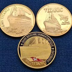 3 Titanic Commemorative Challenge Coins Set