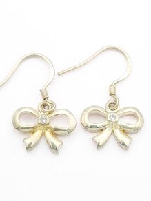 925 Vintage Sterling Silver Bowtie Earrings