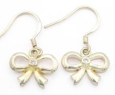 925 Vintage Sterling Silver Bowtie Earrings
