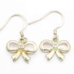 925 Vintage Sterling Silver Bowtie Earrings