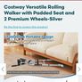 Lightweight Adjustable Folding Rolling Walker with Padded Seat Image 6