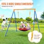Swing Sets for Backyard 40in Saucer Swing Seat A-Frame Metal Stand 440lbs Image 6