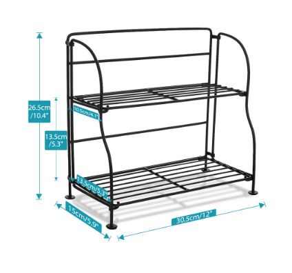 BRAND NEW 2 Tier Foldable Rack Kitchen Wall Hanging Shelf Space Saving Home Organizer