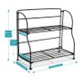 BRAND NEW 2 Tier Foldable Rack Kitchen Wall Hanging Shelf Space Saving Home Organizer Image 3