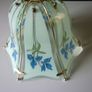 Glass Ceiling Light Shade Frosted Grey, Blue & Green, Gold Trim. SUPER CONDITION Image 2