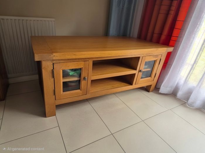 Solid Oak Large TV Unit