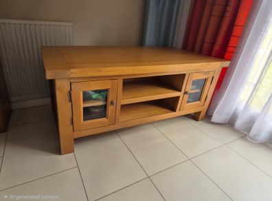 Solid Oak Large TV Unit