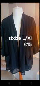 Black b young kimono with sequin/beading