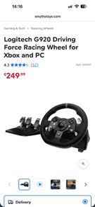Logitech G920 Driving Force Racing Wheel+Pedals+Shifter