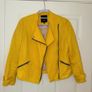 River Island Yellow Textured Biker Jacket - Size 8 Image 2