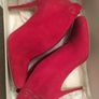 Raspberry red suede shoes Image 6