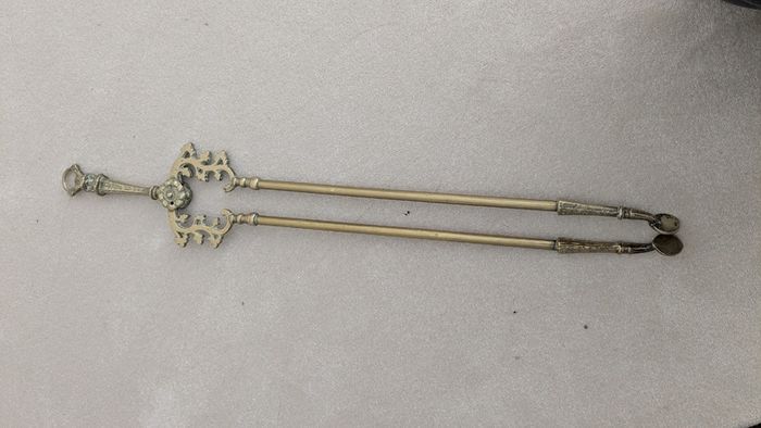 Brass fireplace fender and companion set