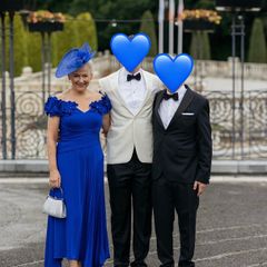 John Charles Royal Blue Mother of the Bride/Groom Dress and Hat