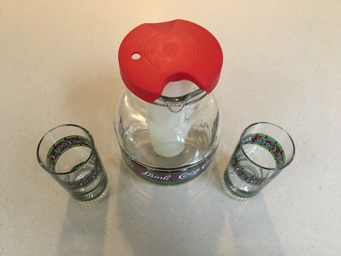 Coca Cola rare Tiffany style Jug set Made in Italy in the 70's . 50 + years old