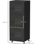 Vertical Rolling Storage Cabinet 3-Tier Mobile File Cabinet on Wheels Metal Doors Image 2