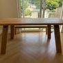Solid oak dining table and benches Image 8