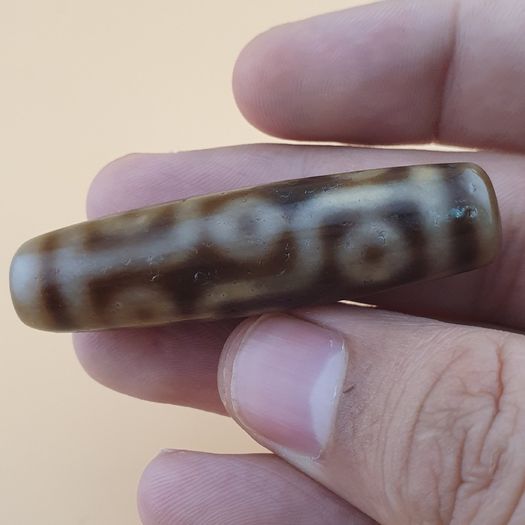Vintage 9 Eyes Himalayan Tibetan Agate Dzi Bead Amulet