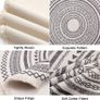 Moroccan Rug Round Grey 120cm Cotton Area Rug Washable Printed Round Area Rug Large with Tassels Carpet Floor Rugs for Living Room, Laundry, Playroom Image 2