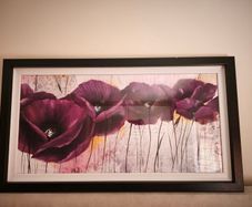 Framed floral wall art purple poppy by Isabelle Zacher Finet