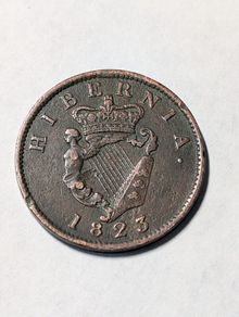 1823 Irish Hibernia Halfpenny
