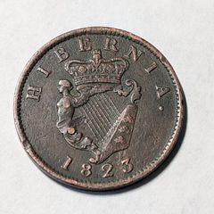1823 Irish Hibernia Halfpenny