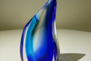 Vintage Murano Sommerso Bud Vase. Vetreria Artistica Oball.  Luigi Onesto Era.  Original Label