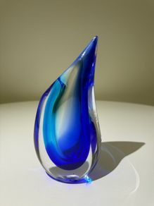 Vintage Murano Sommerso Bud Vase. Vetreria Artistica Oball.  Luigi Onesto Era.  Original Label