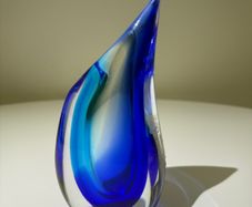 Vintage Murano Sommerso Bud Vase. Vetreria Artistica Oball.  Luigi Onesto Era.  Original Label