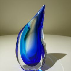 Vintage Murano Sommerso Bud Vase. Vetreria Artistica Oball.  Luigi Onesto Era.  Original Label