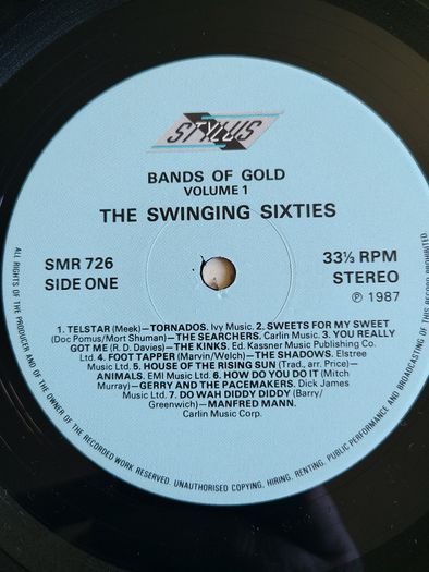 Various - Bands Of Gold: The Swinging Sixties Vinyl LP (1987) Kinks, Beach Boys, Fleetwood Mac EX+