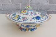 Beautiful Masons Ironstone Lidded Two Handled Oval Tureen/Vegetable Dish in the Regency Pattern Circa 1940 to 1950, Some Discoloured Age-Related Crazing Inside and Out, Priced Accordingly