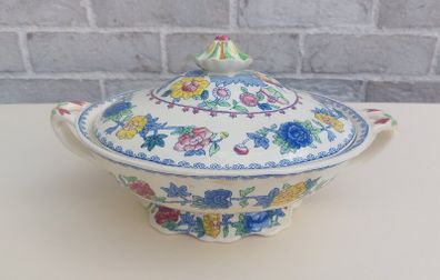 Beautiful Masons Ironstone Lidded Two Handled Oval Tureen/Vegetable Dish in the Regency Pattern Circa 1940 to 1950, Some Discoloured Age-Related Crazing Inside and Out, Priced Accordingly