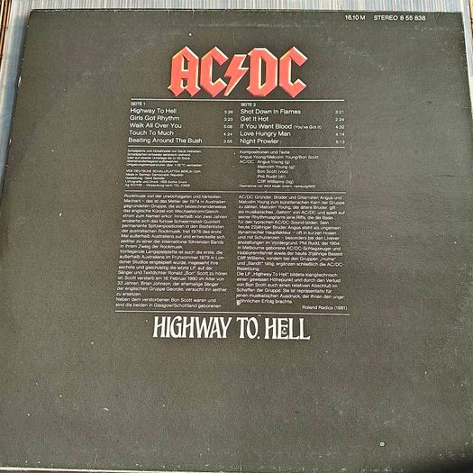 AC/DC Highway to hell East German GDR LP on Miga label first press ACDC