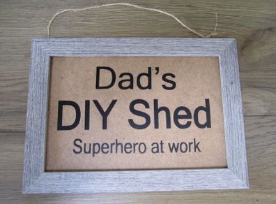 Personalised Name Man Men DIY Shed Plaque Wall Sign Hanging Rustic Frame