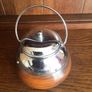 Vintage Wooden Oak and Chrome Loose Tea Canister Image 6