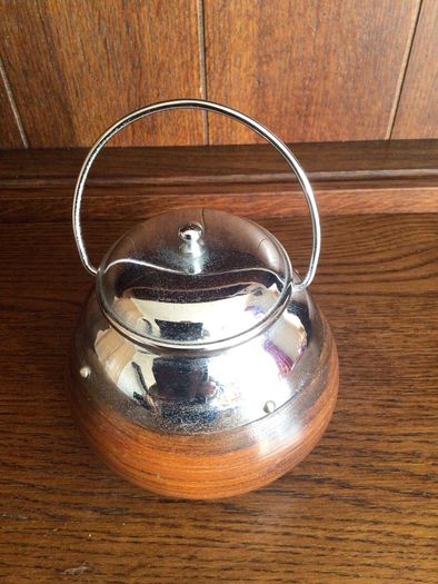 Vintage Wooden Oak and Chrome Loose Tea Canister