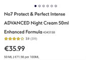 No 7 Protect and Perfect Intense Advanced night cream
