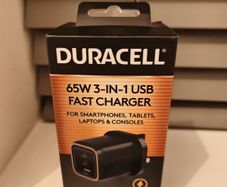 Duracell 65W USB-C Charger UK Plug, 3 Port GaN Fast Charger with 2 USB-C PD & USB-A Ports for MacBook, iPhone 16, Samsung Galaxy, iPad, Laptop, Switch & USB Devices