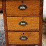 Vintage Oak Desk with Green Leather Top Image 4