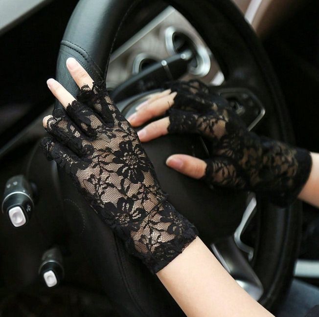 Black Lace Gloves - new/with tags - great accessory - will fit any outfit