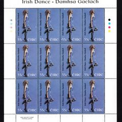 2008 Ireland Irish Dance Commemorative Stamp Sheet Plate 1B1B1B1B Mint Never Hinged (MNH)
