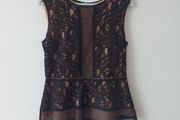 OASIS black lace peplum top