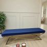 Luxury Eco Leather  Bench with Gold Frame  Handmade, 100x40x50 cm Image 4