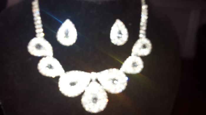 Silver Crystal  Bride's Designer Neck Piece and Earrings